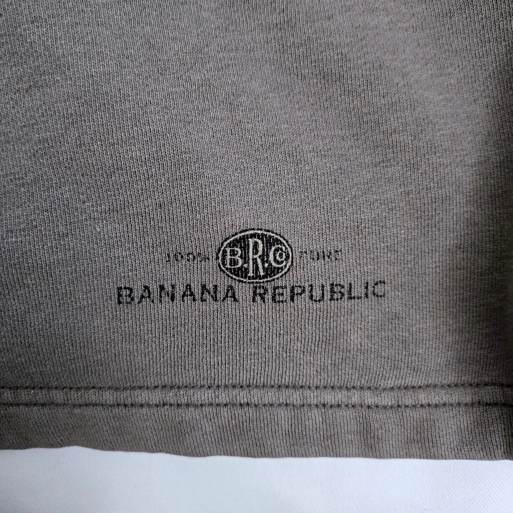 VTG 1989 Banana Republic Quarter Zip Sweatshirt Men XL Gray Long Sleeve Pullover